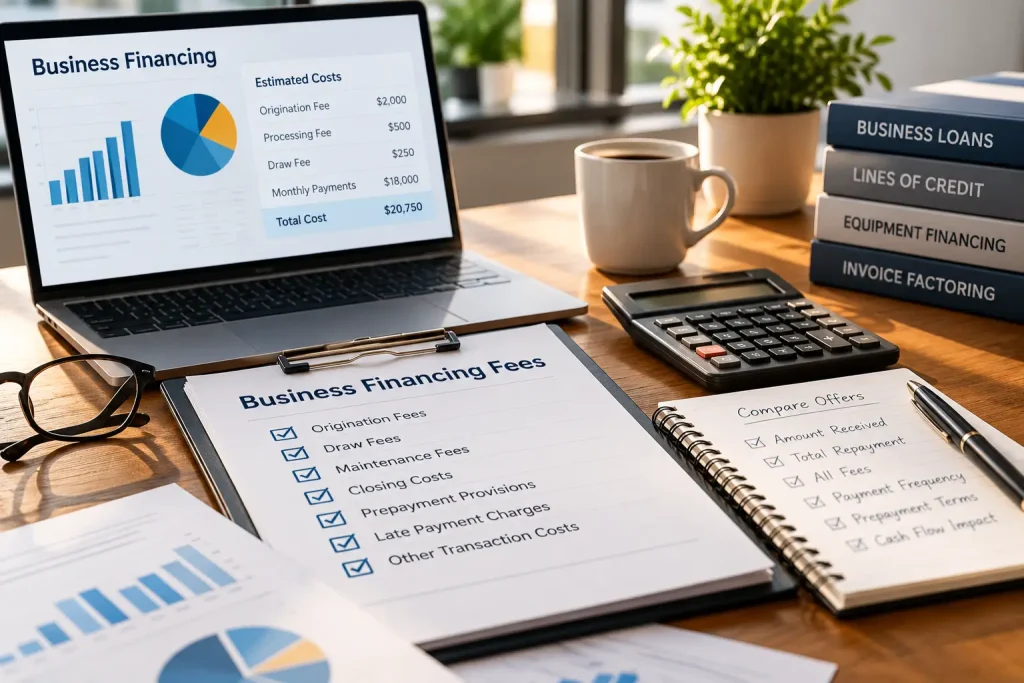 Business Financing Fees Explained: Origination, Draw & Prepayment Costs